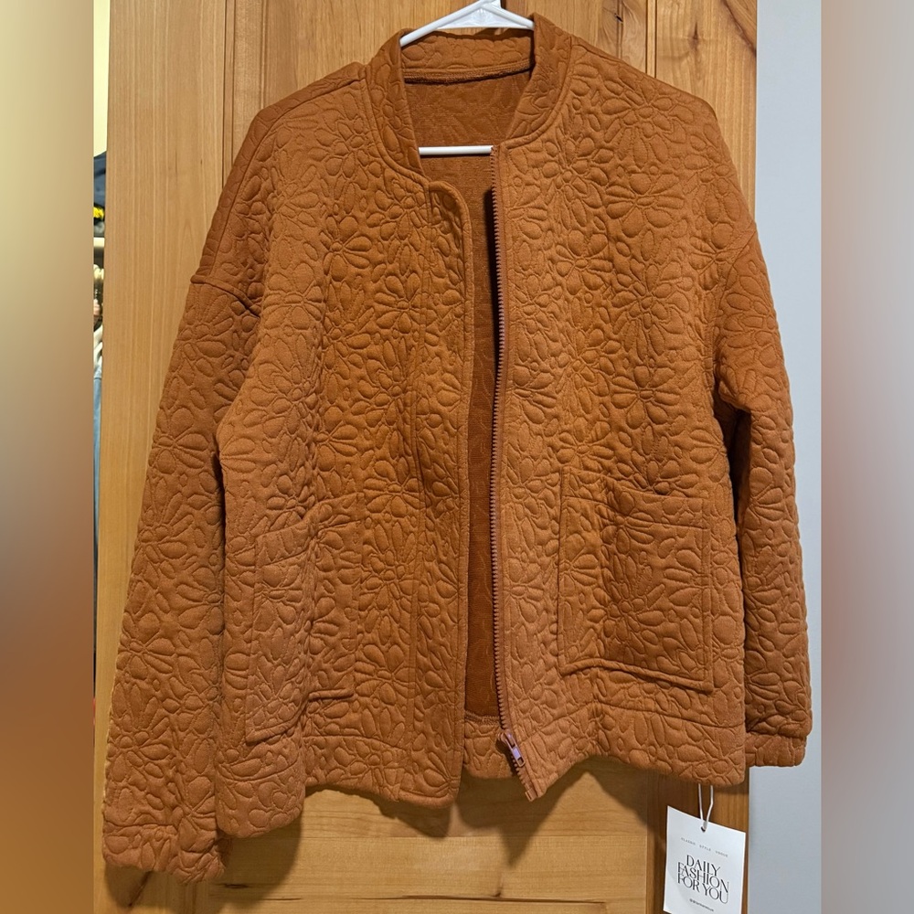 Quilted Burnt Orange Jacket